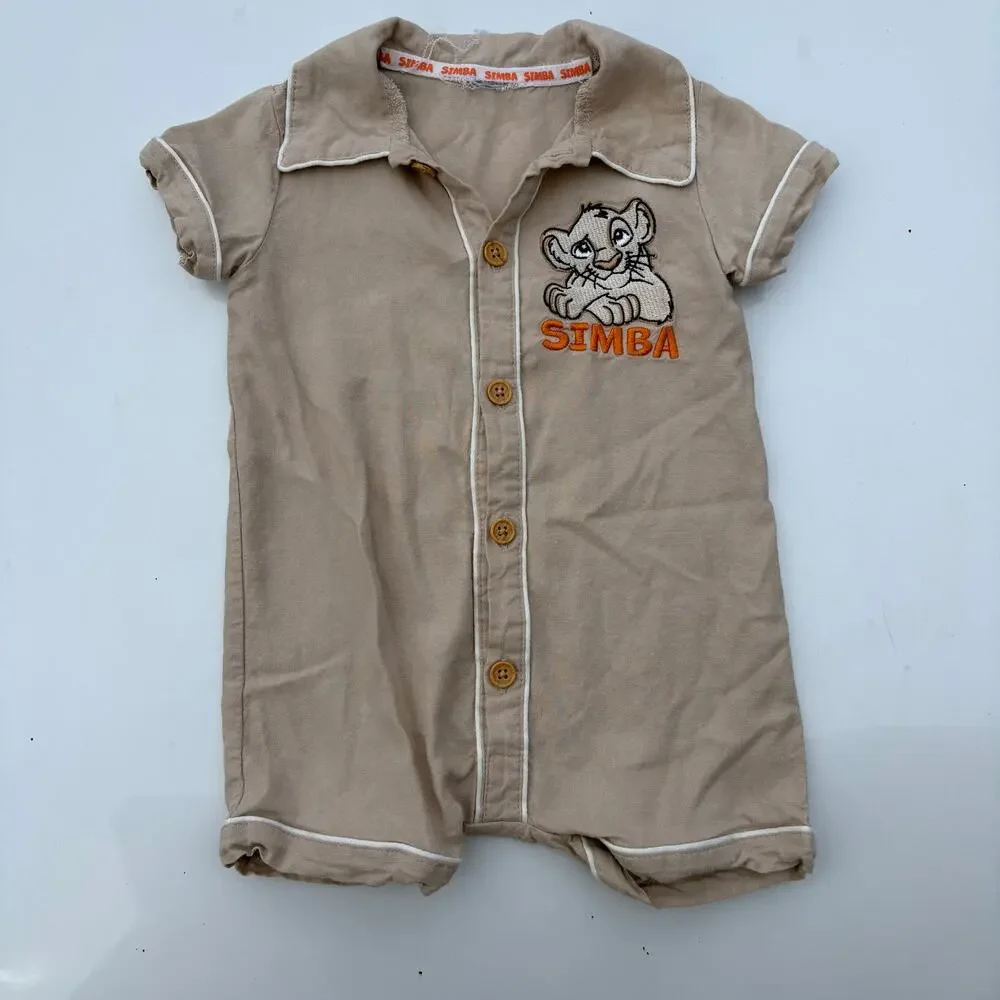 Simba embroidered one piece linen baby outfit 6-9 months